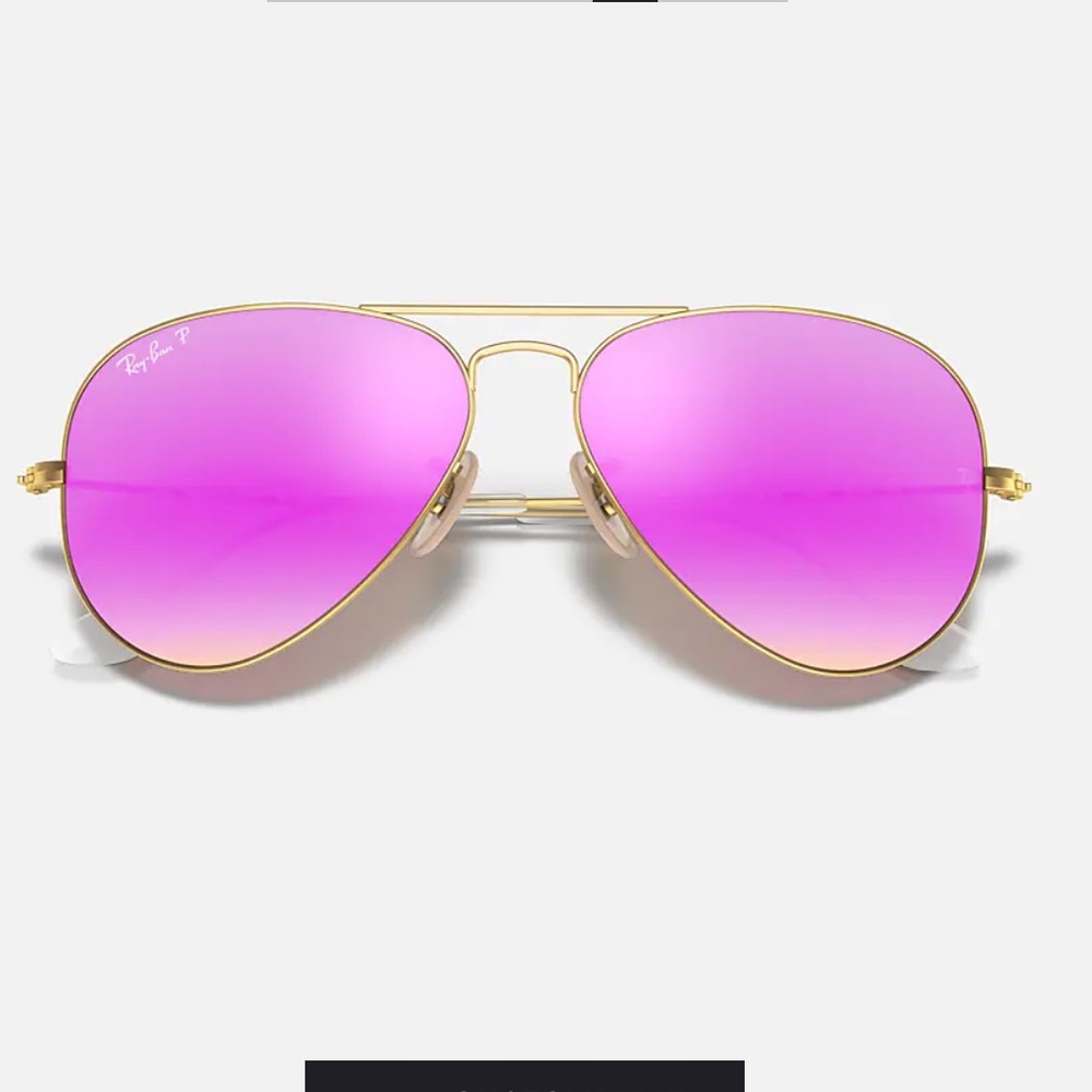 Pink polarized flash lens ray ban aviators